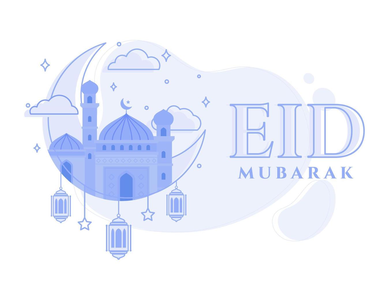 hälsning eid al fitr mubarak ögonblick, ramadan illustration. modern vektor platt illustration