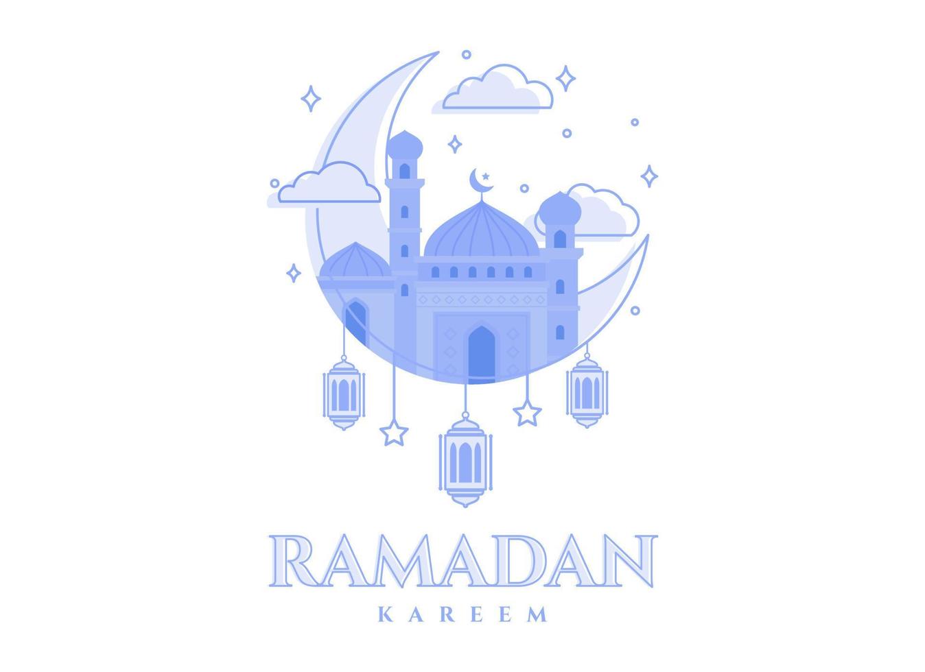 Gruß Ramadan karem, eid al fitr Moment Illustration. modern Vektor eben Illustration