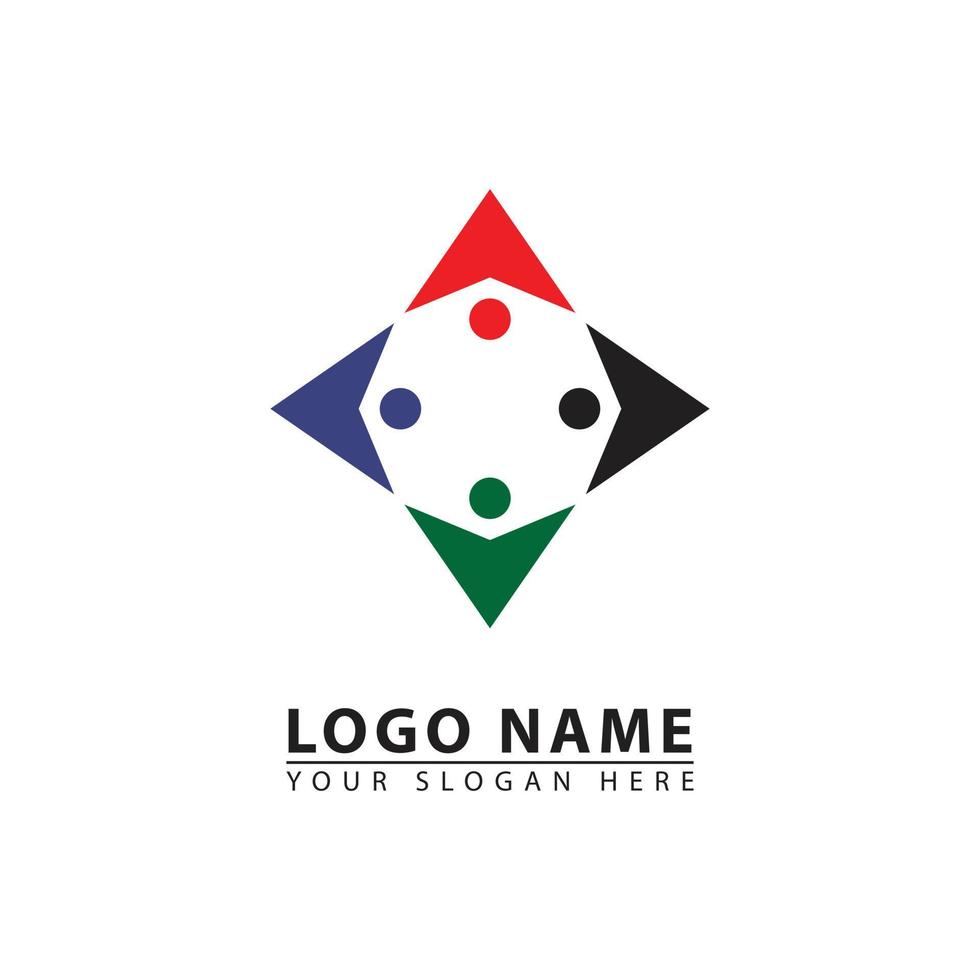 organisation grupp platt vektor logotyp ikon.