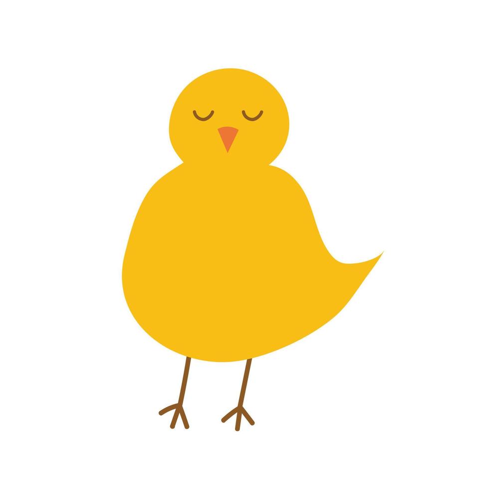 Gelb Ostern Hähnchen skizzieren. süß Hand gezeichnet Gelb Hähnchen skizzieren. einfach Hand gezeichnet Ostern Dekor. Vektor Lager Illustration.