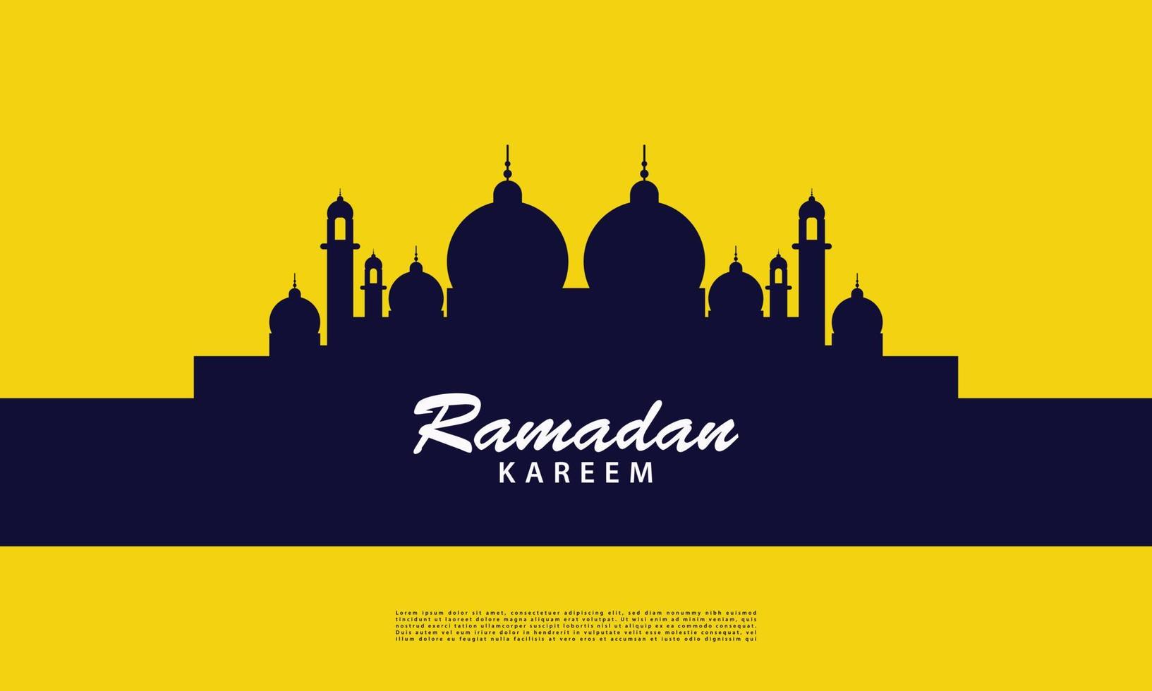 ramadan kareem bakgrund med moskén vektor