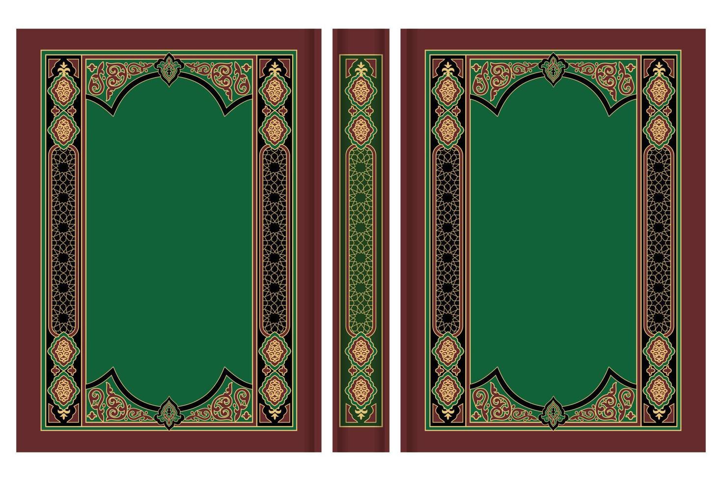 arabicum bok omslag, islamisk bok omslag, quran bok omslag vektor