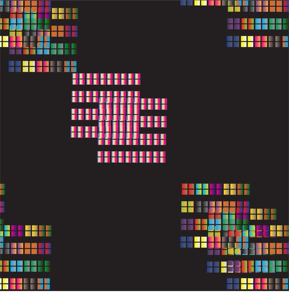 schwarz Hintergrund mit bunt Quadrate Keramik Motiv. vektor