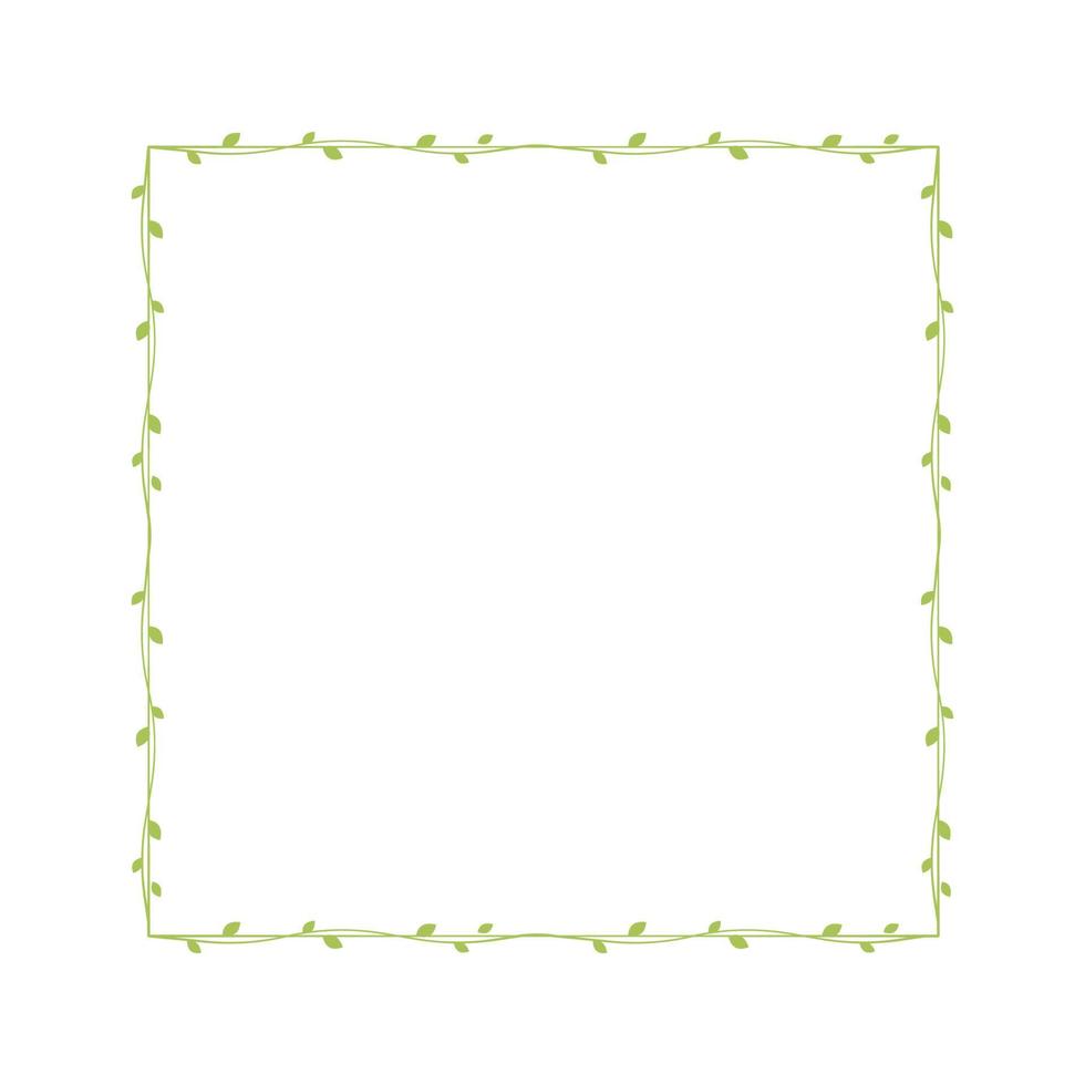 Platz Grün Ranke Frames und Grenzen, Blumen- botanisch Design Element Vektor Illustration