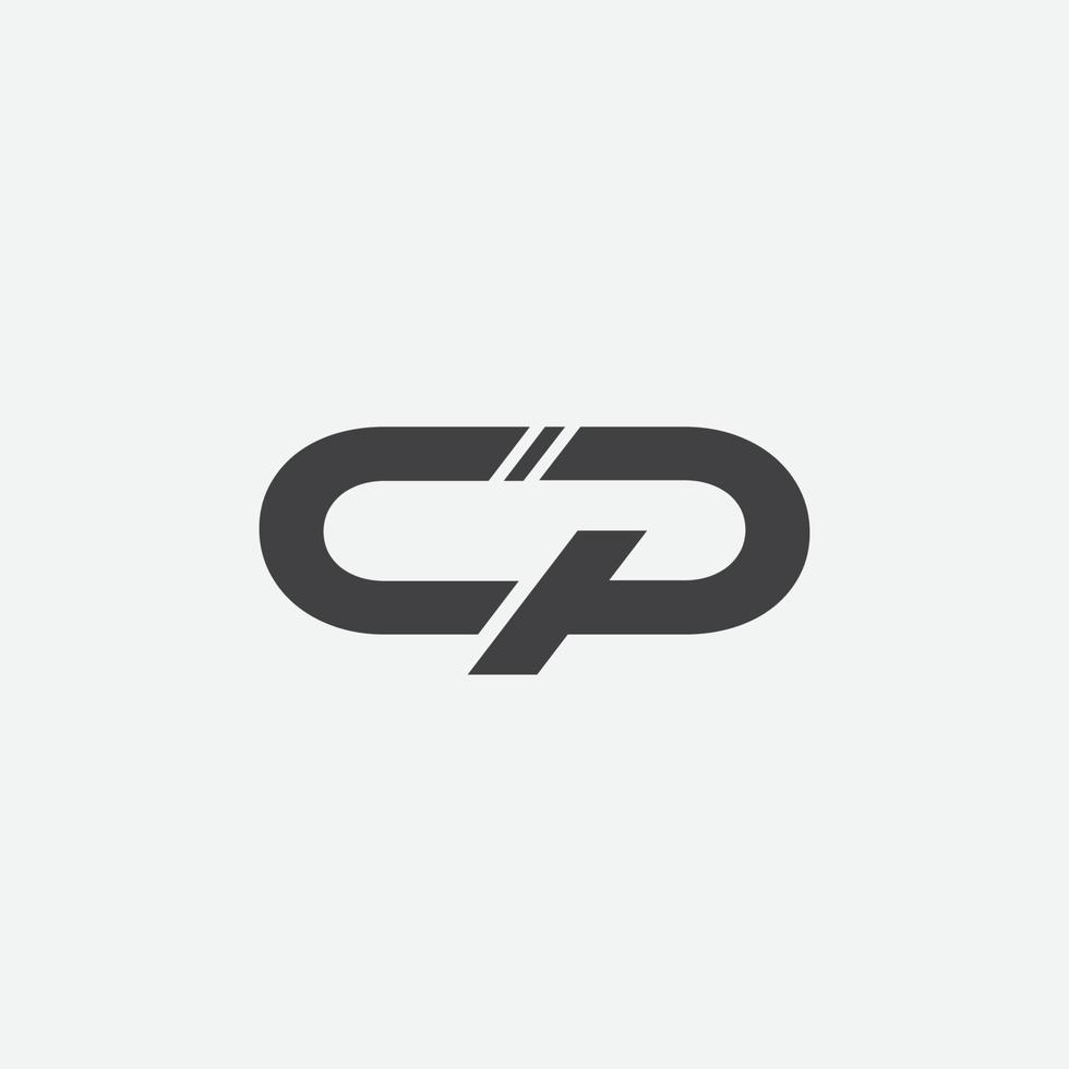 vektor brev cp minimal monogram logotyp design begrepp