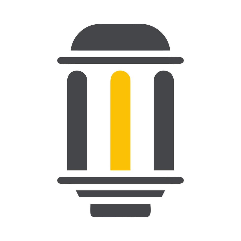 lykta ikon fast grå gul stil ramadan illustration vektor element och symbol perfekt.