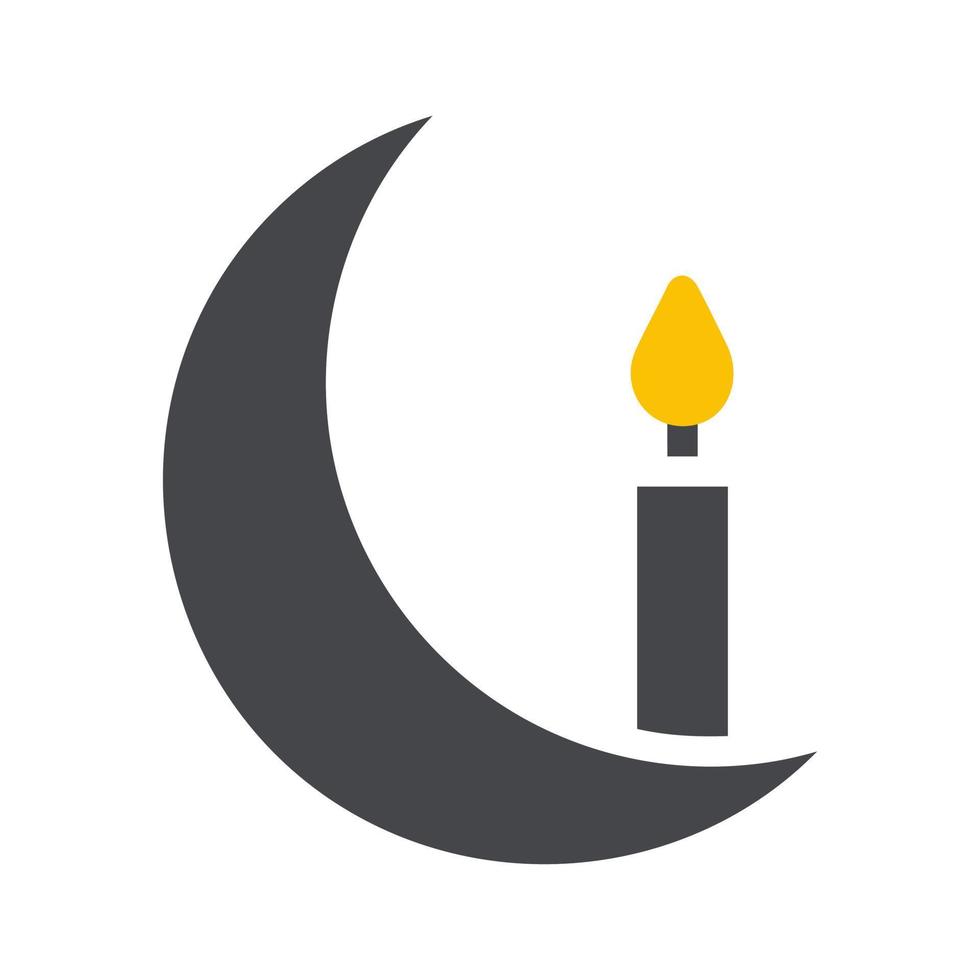Kerze Symbol solide grau Gelb Stil Ramadan Illustration Vektor Element und Symbol perfekt.