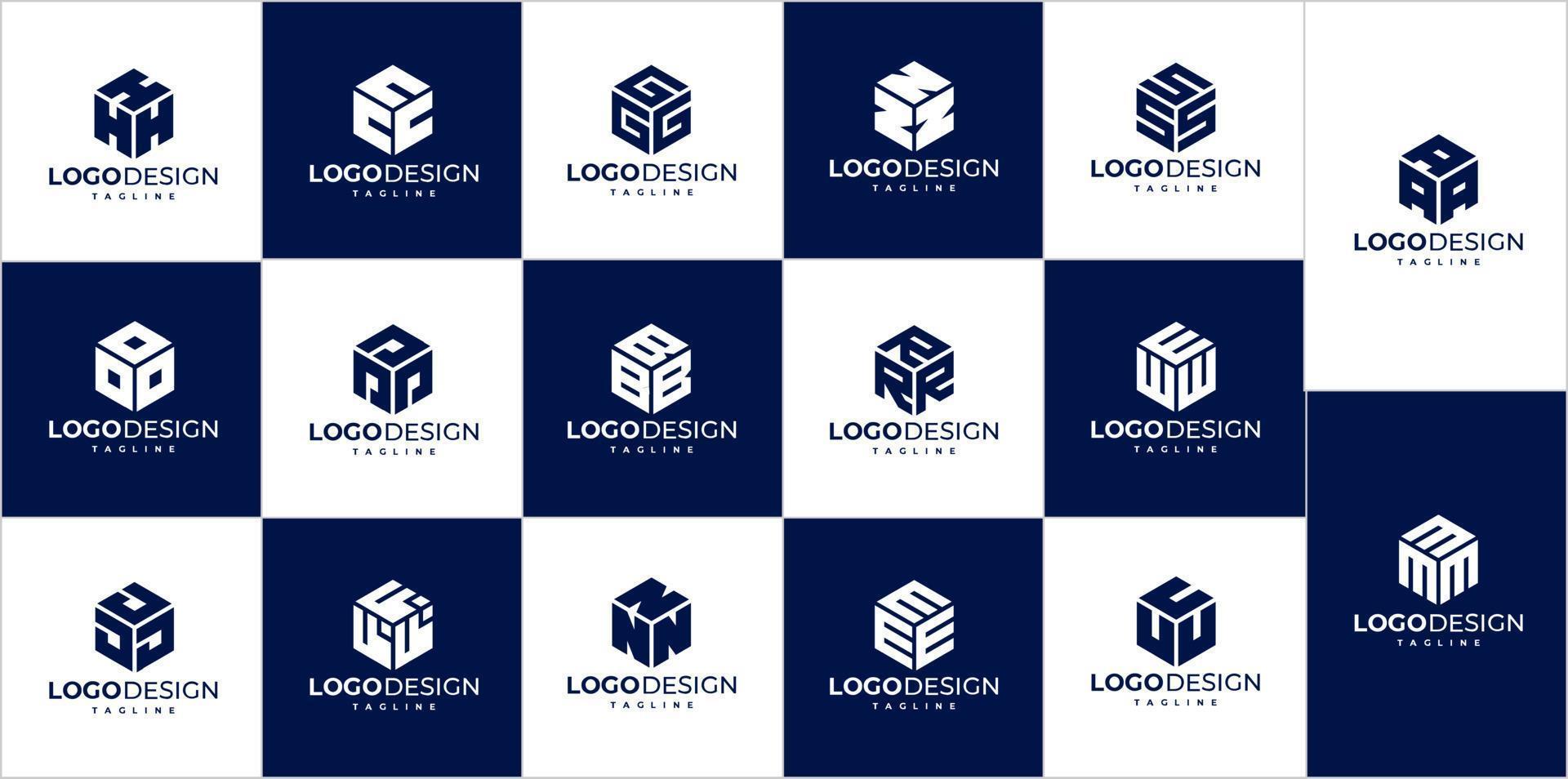 Briefmarke Logo. Akronym Logo. Hexagon Logo Design vektor