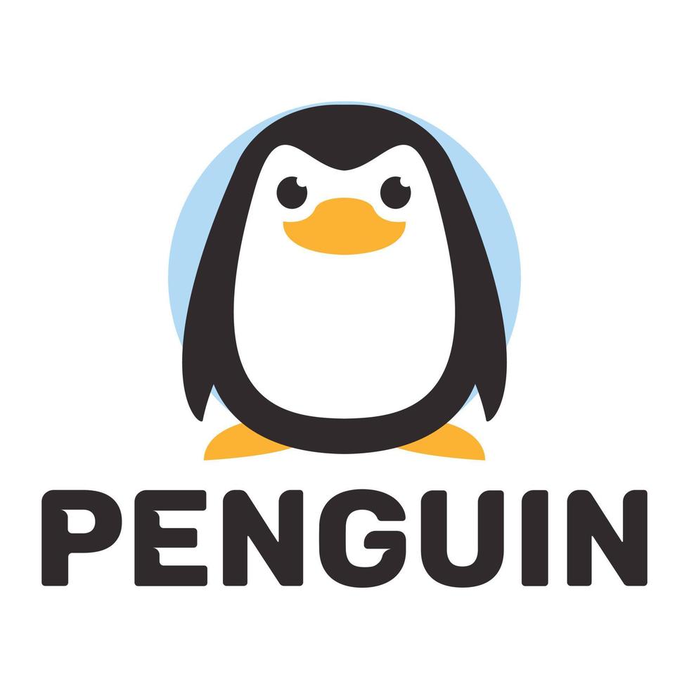 modern Vektor eben Design einfach minimalistisch Logo Vorlage von Pinguin Kopf Maskottchen Charakter Vektor Sammlung zum Marke, Emblem, Etikett, Abzeichen. isoliert auf Weiß Hintergrund.