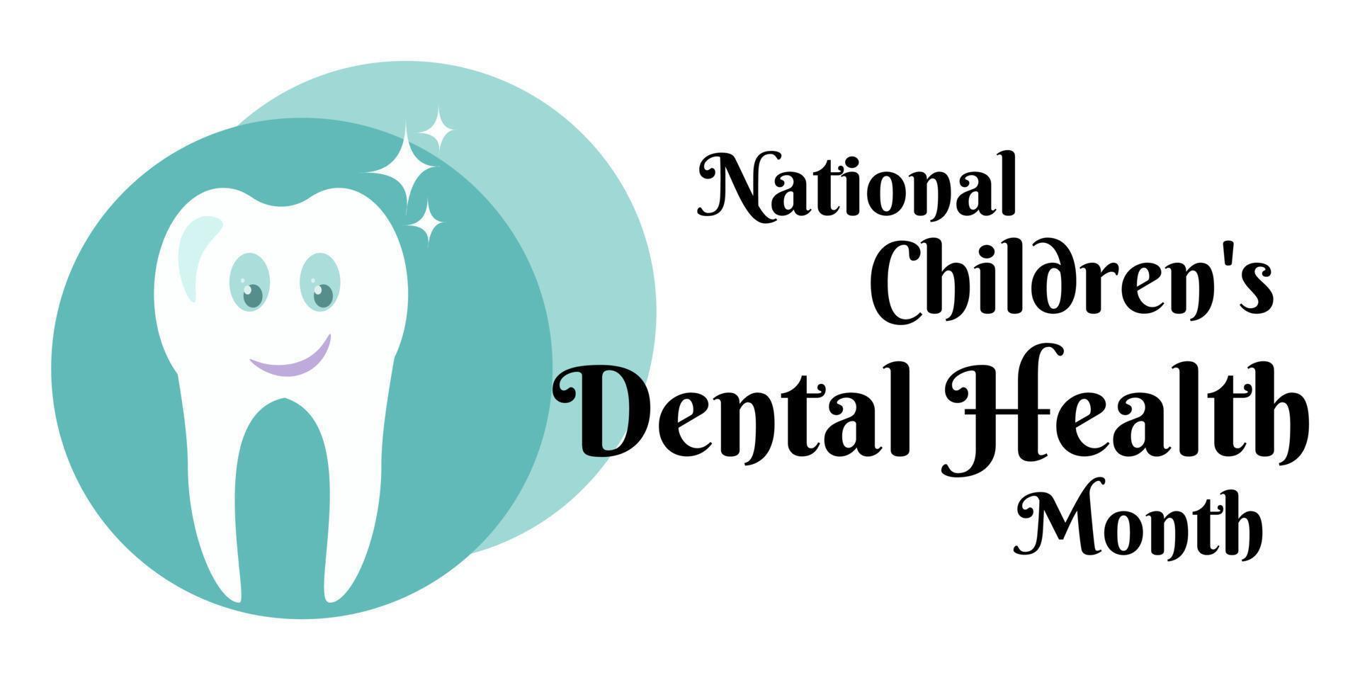 nationell barns dental hälsa månad, horisontell design på de tema av hälsa och medicin vektor