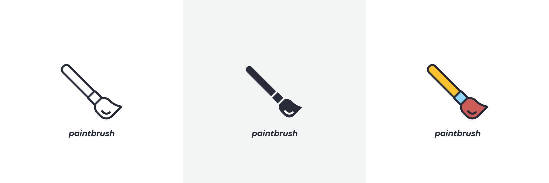 paintbrush ikon. linje, fast och fylld översikt färgrik version, översikt och fylld vektor tecken. aning symbol, logotyp illustration. vektor grafik