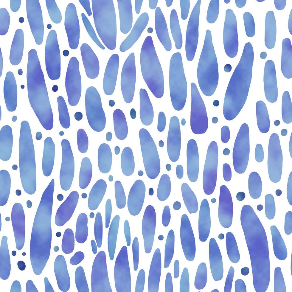mönster med vattenfärg blå fläckar på vit bakgrund vektor