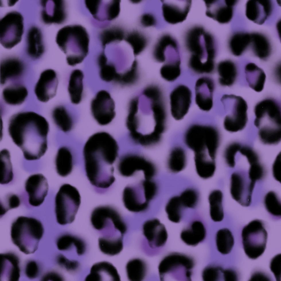 Aquarell verschwommen Leopard nahtlos Muster im lila Farbe vektor