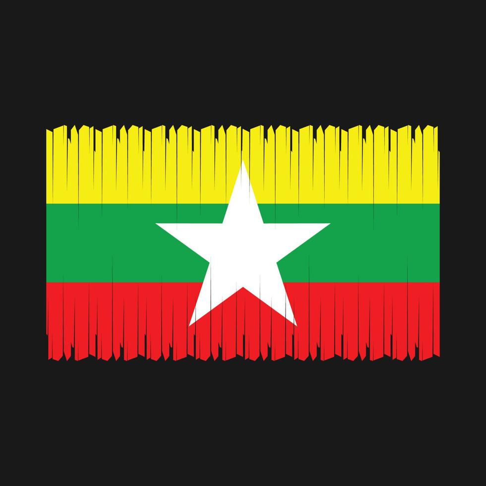 myanmar flagge vektorillustration vektor