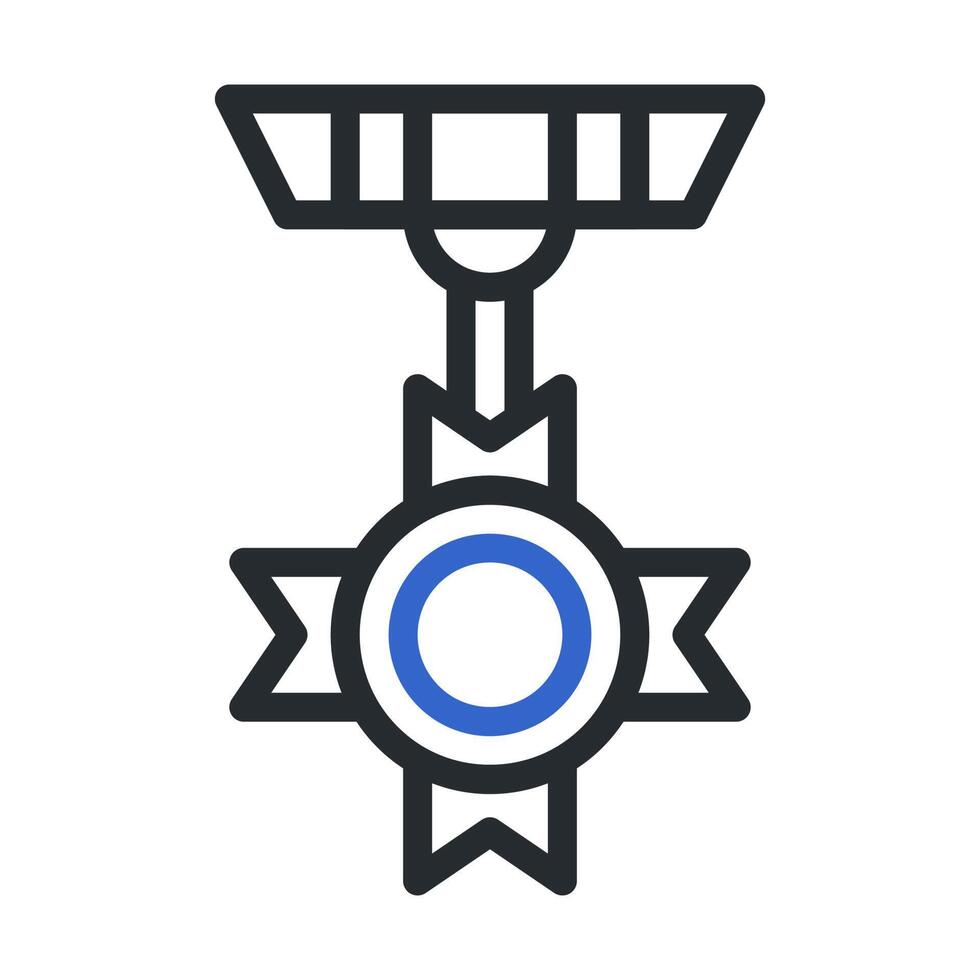 Medaille Symbol duocolor Stil grau Blau Farbe Militär- Illustration Vektor Heer Element und Symbol perfekt.