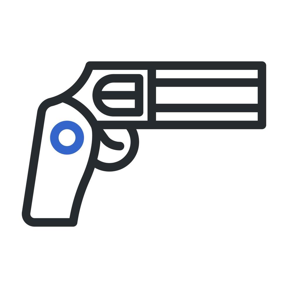 pistol ikon duofärg stil grå blå Färg militär illustration vektor armén element och symbol perfekt.