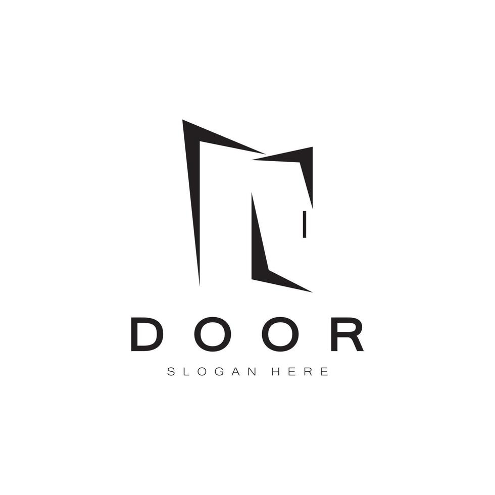 enkel öppen dörr abstrakt logotyp, med geometrisk former, för byggnad konstruktion, entreprenörer, företag fast egendom och konstruktion företag, vektor. vektor