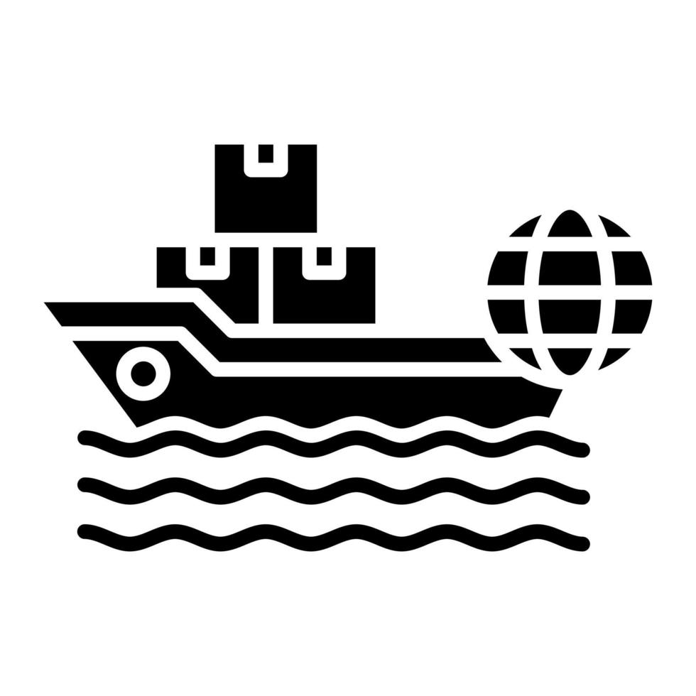 weltweites Schiffsboot-Vektorsymbol vektor