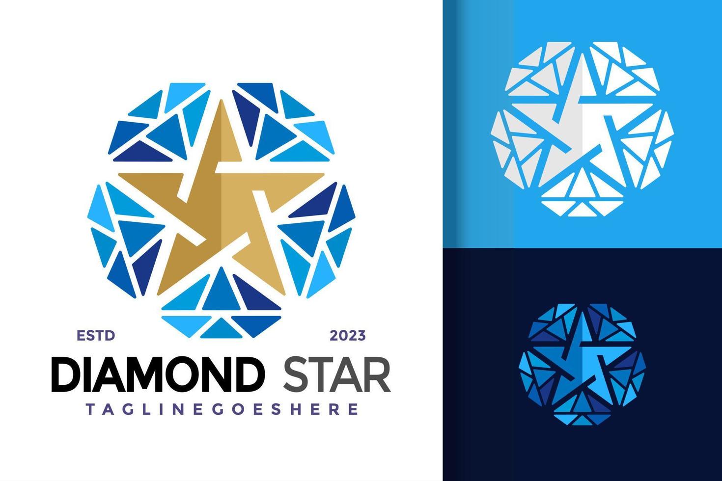 diamant stjärna smycke logotyp vektor ikon illustration