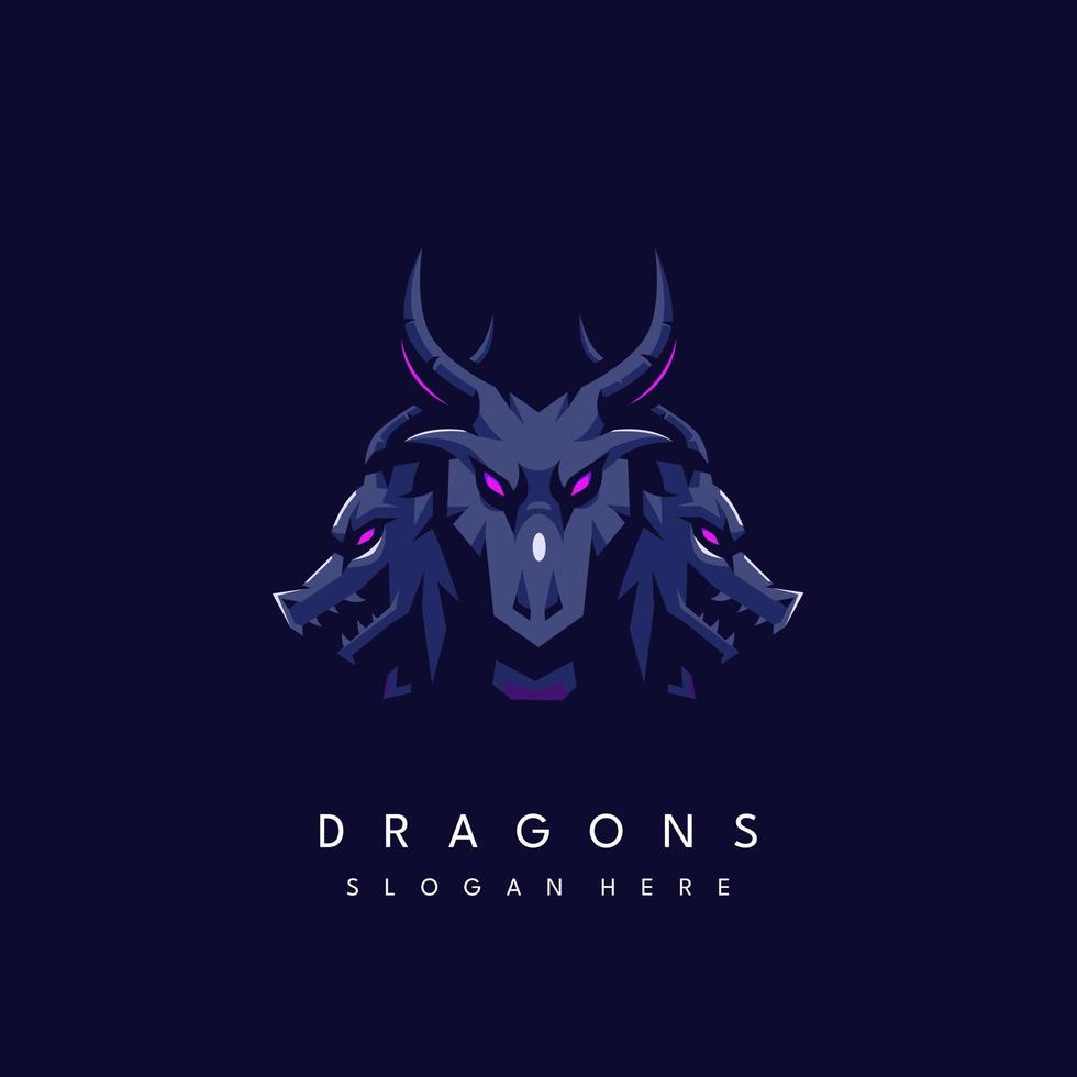 drei Drachen Logo Design Illustration Vektor