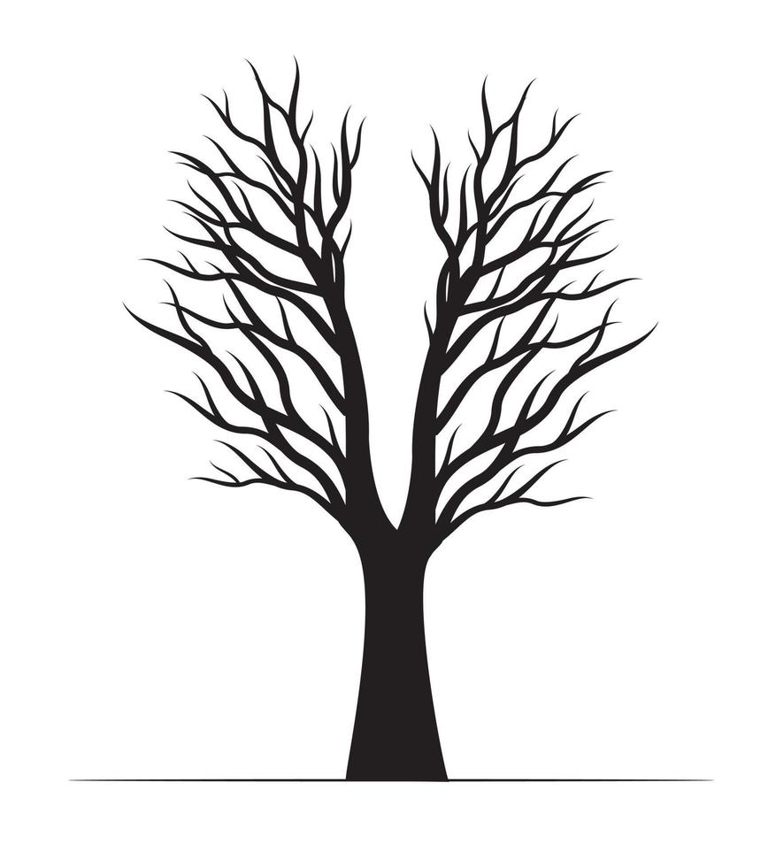 svart träd. vektor illustration.