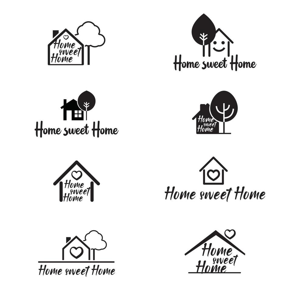 einstellen Symbole zum Netz und Identität Zuhause Süss Zuhause Logo. Vektor Gliederung Symbol.