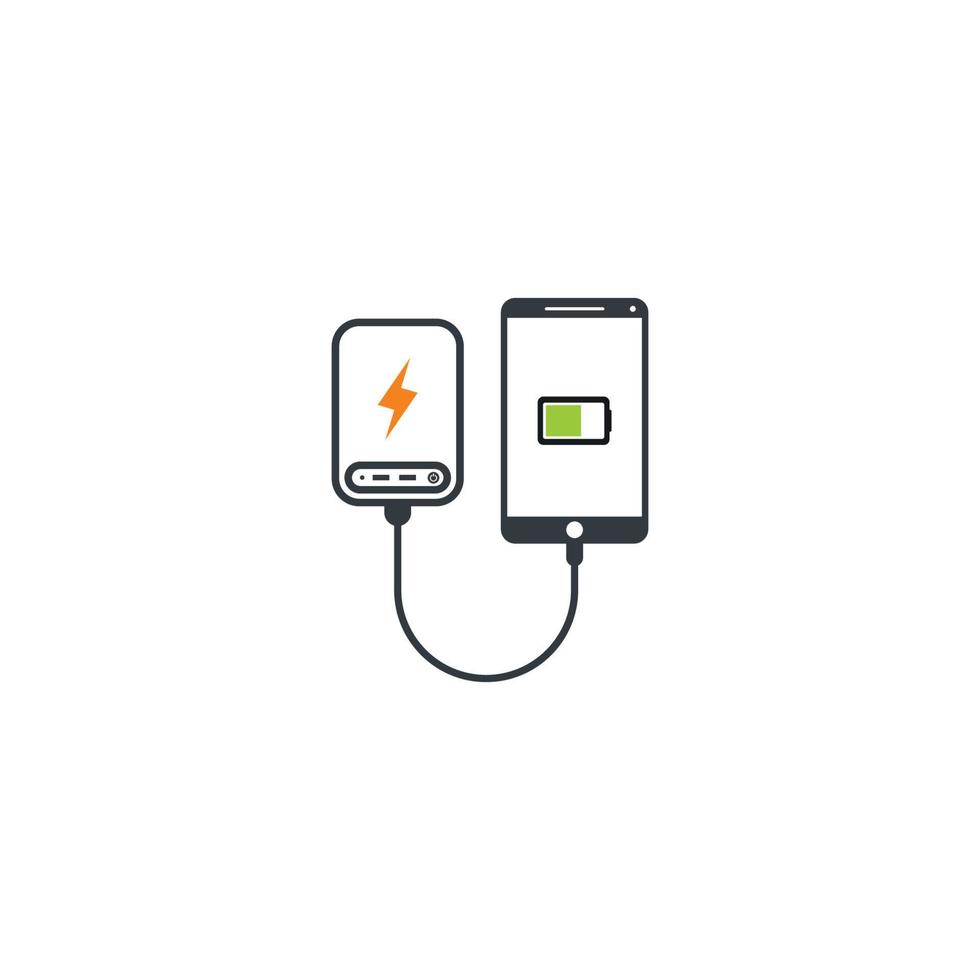 verbunden Powerbank zu Gadget Vektor Symbol Illustration Design