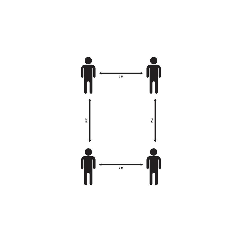 Sozial Distanzierung Symbol zum schützen gegen Virus Konzept Illustration vektor