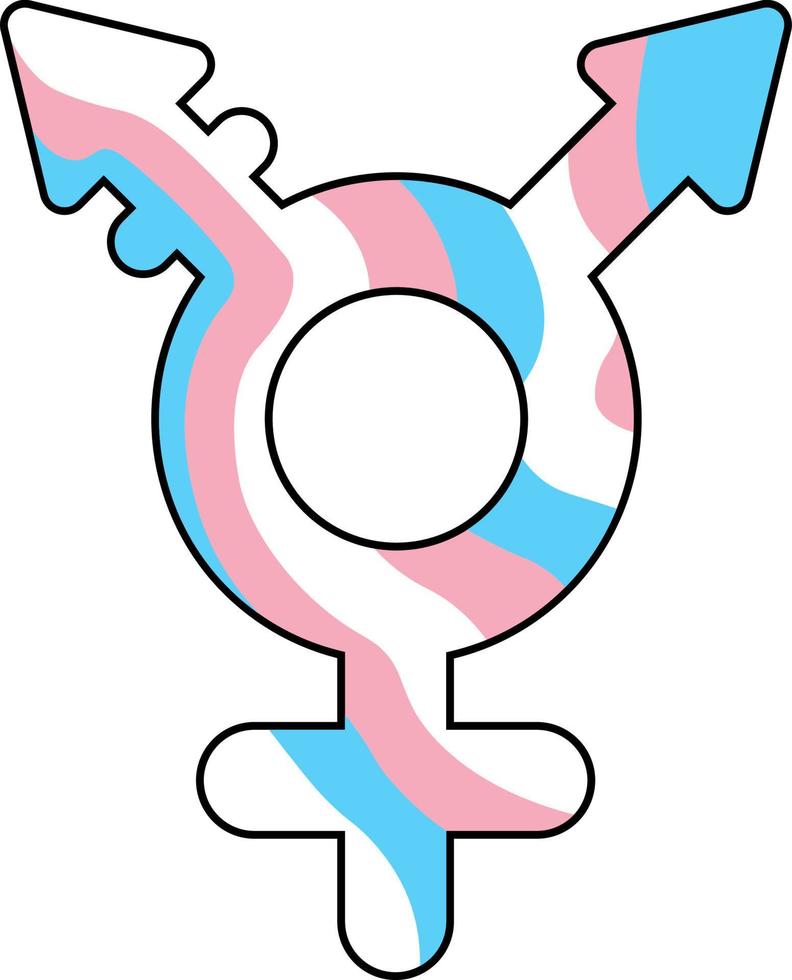 trans kön symbol. lgbtq gemenskap. stolthet månad. vektor