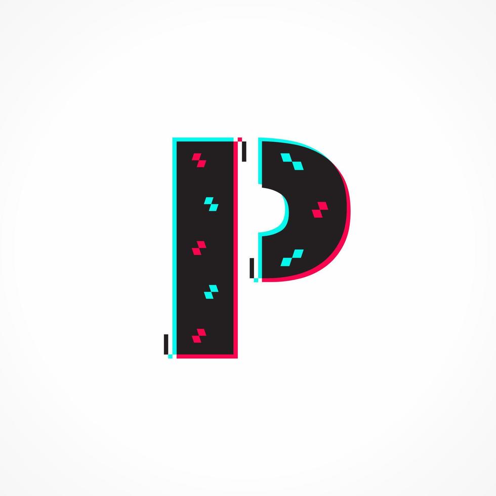 abstrakt Panne bewirken korporativ Identität Brief p Logo Design vektor