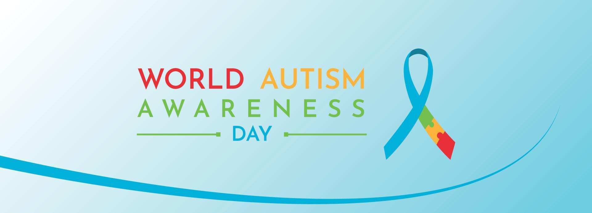 Blau Welt Autismus Tag Banner Hintergrund Vorlage Vektor Illustration Design
