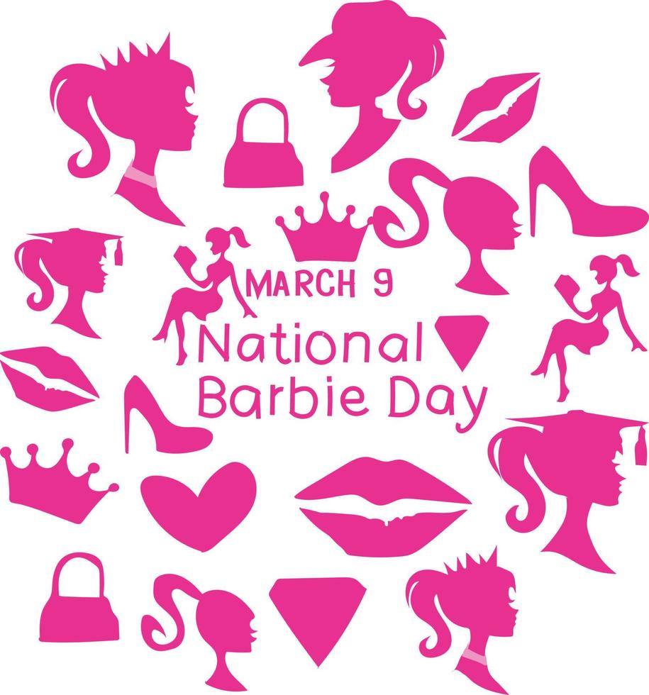 National Barbie Tag Vektor Illustration.