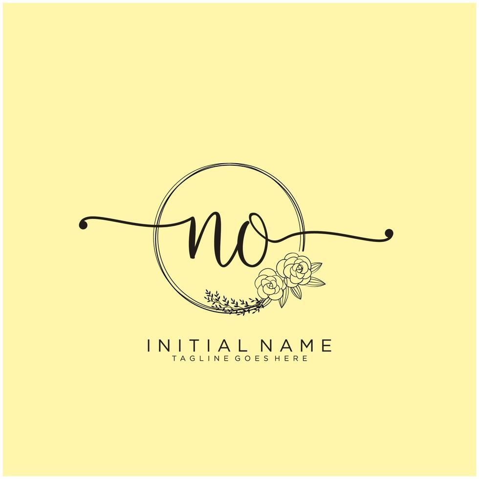 första Nej feminin logotyp samlingar mall. handstil logotyp av första signatur, bröllop, mode, smycken, boutique, blommig och botanisk med kreativ mall för några företag eller företag. vektor