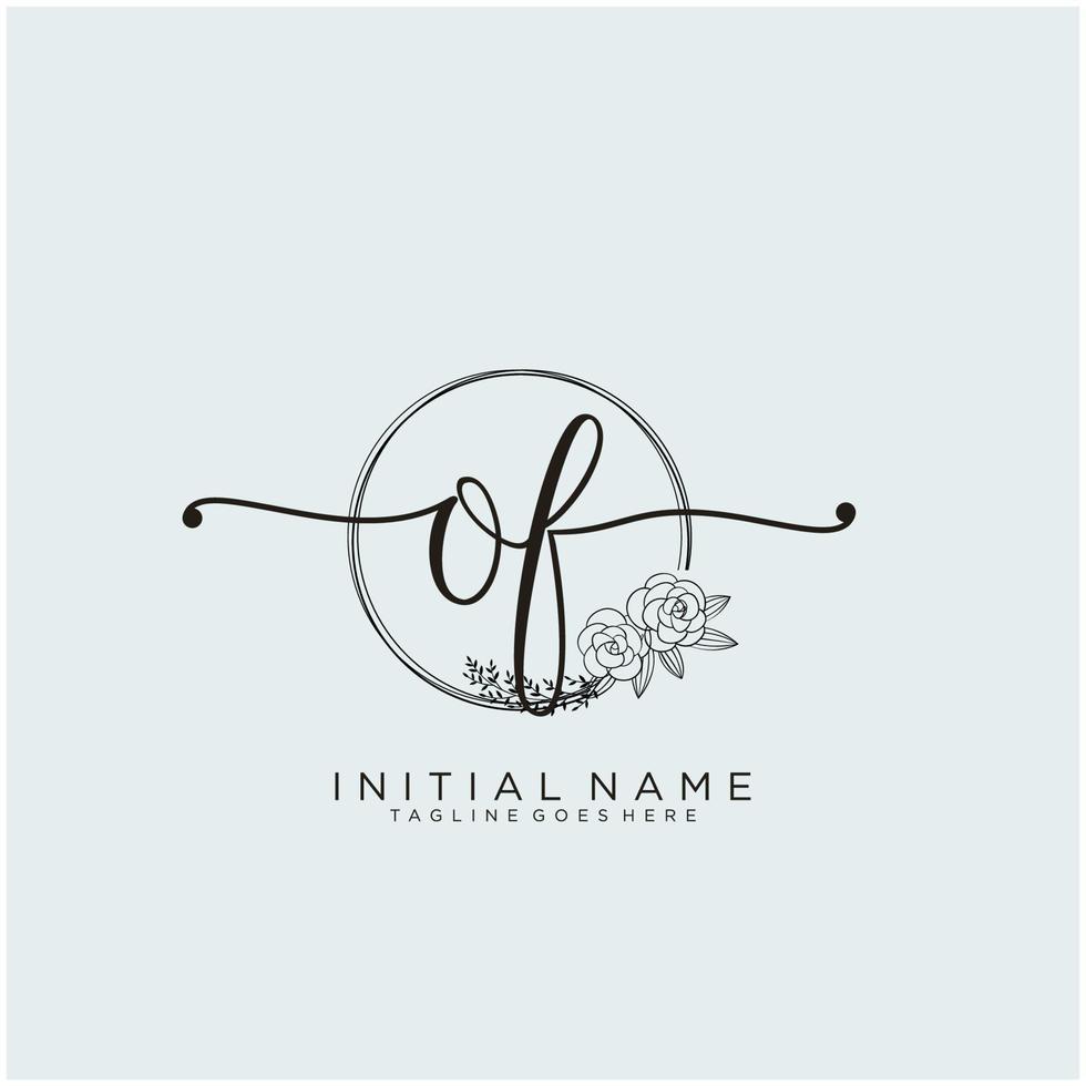 första av feminin logotyp samlingar mall. handstil logotyp av första signatur, bröllop, mode, smycken, boutique, blommig och botanisk med kreativ mall för några företag eller företag. vektor