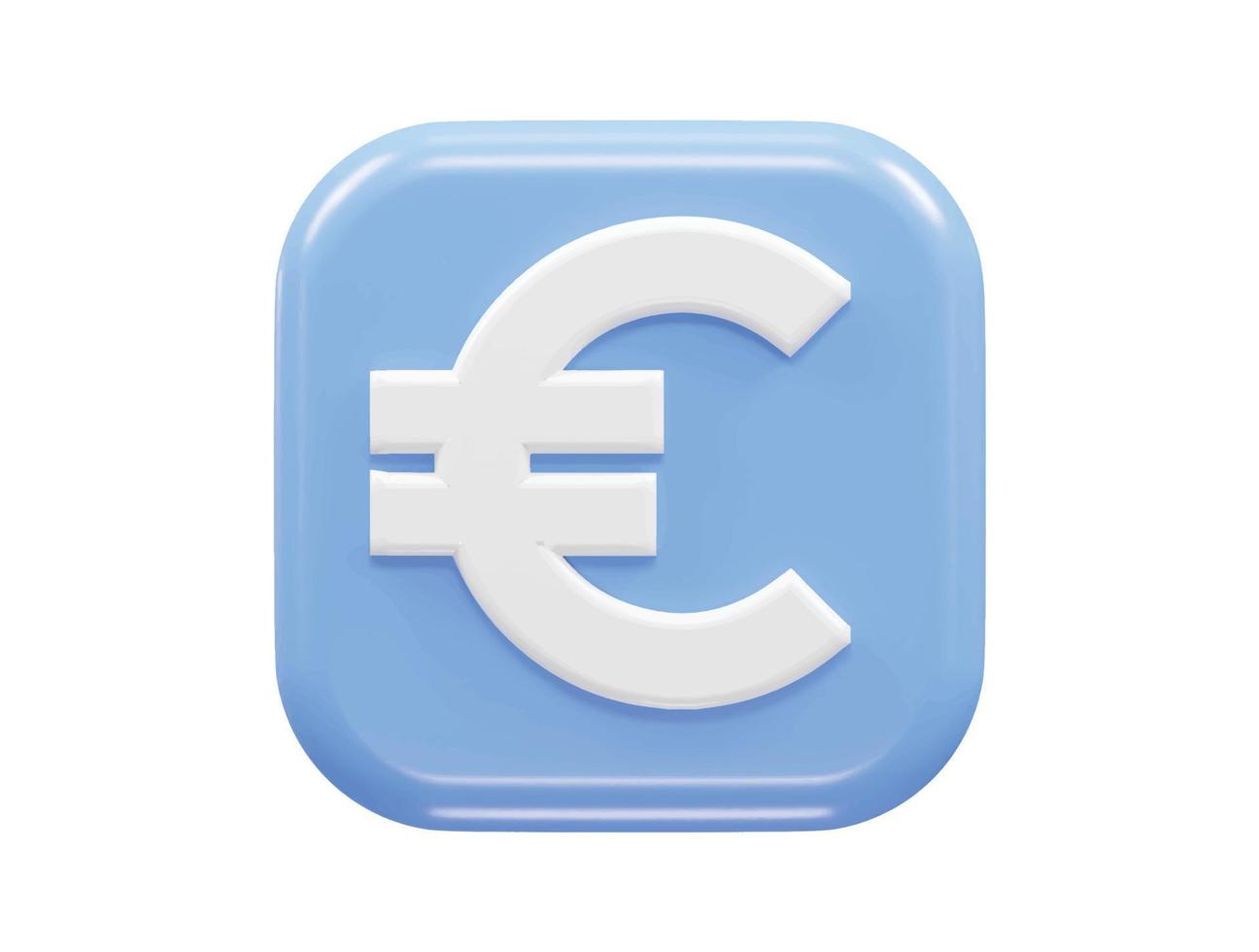 Euro Symbol 3d Rendern Vektor Illustration