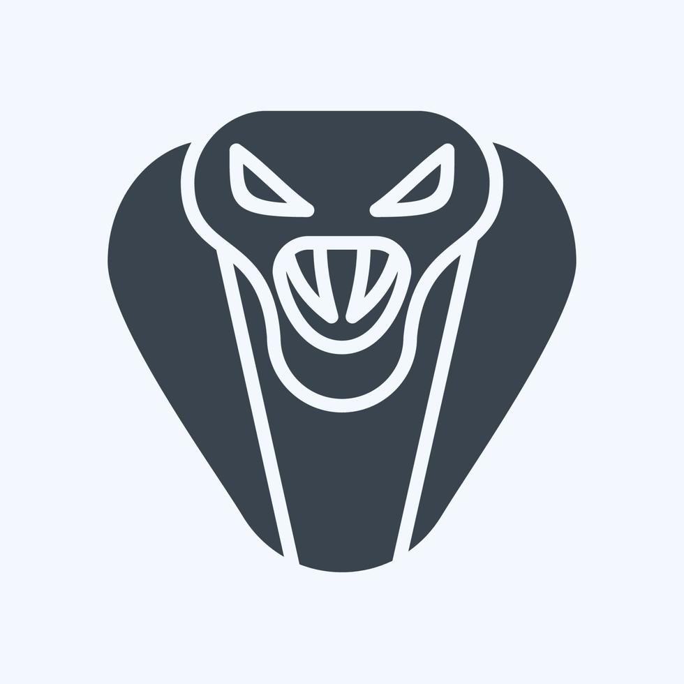ikon kobra. relaterad till djur- huvud symbol. enkel design redigerbar. enkel illustration vektor