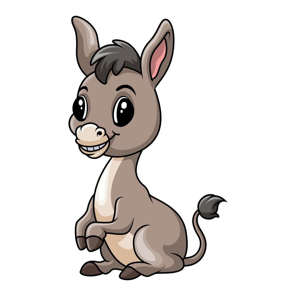 süß Baby Esel Karikatur ein Sitzung vektor