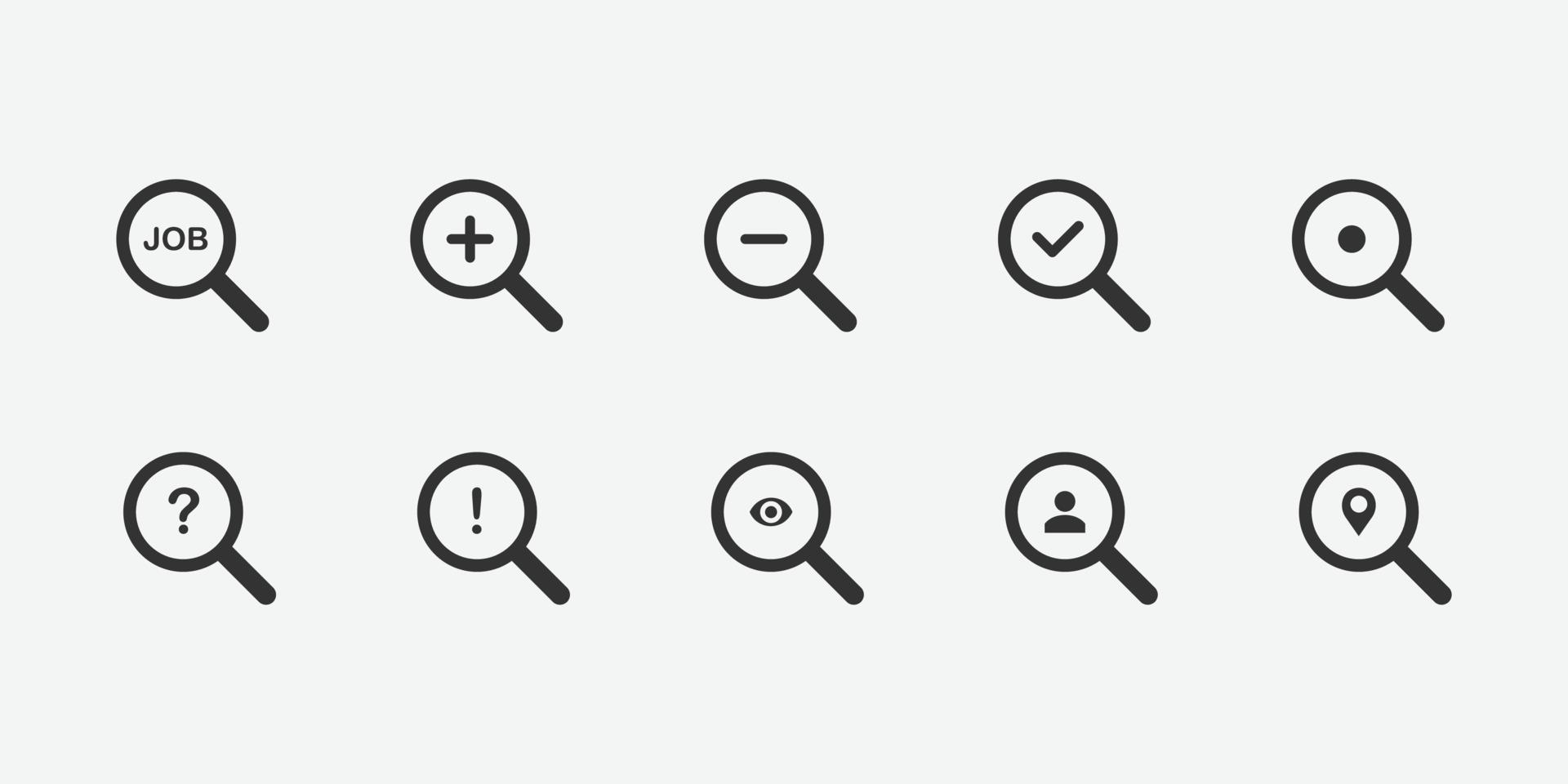 vektor illustration av sök ikonuppsättning