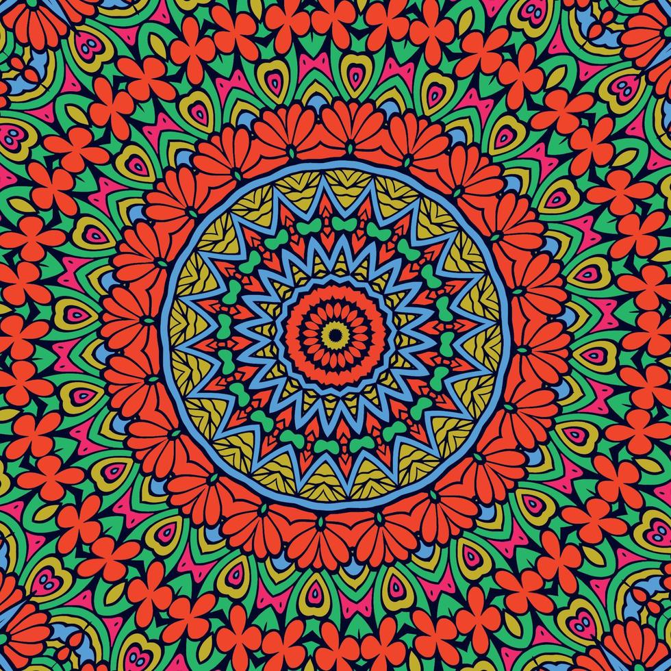 en färgrik mandala med en blomma mönster. vektor