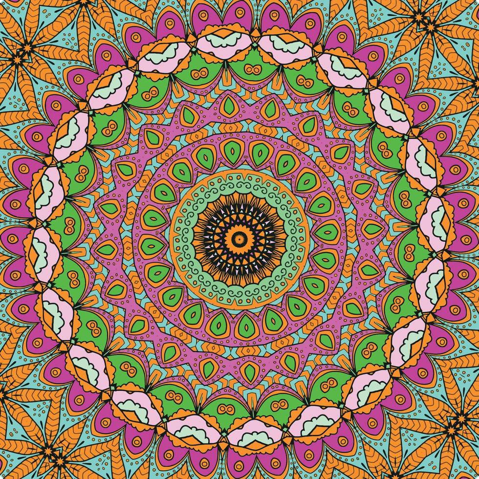 ein bunt Mandala mit ein Muster von Blumen vektor