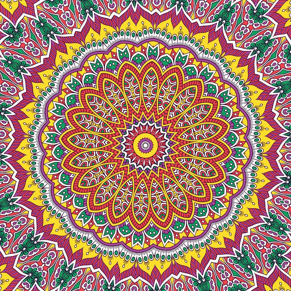 ein bunt Mandala mit ein Muster von Blumen vektor