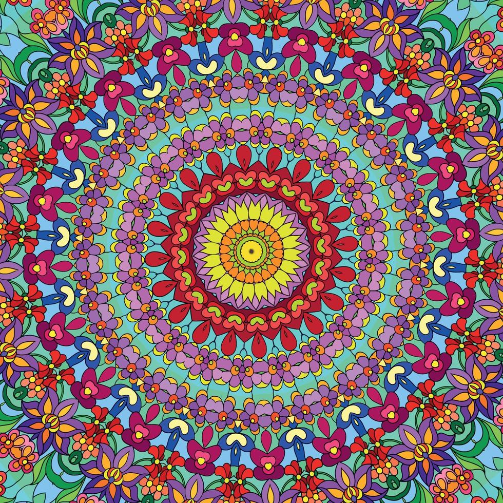 ein bunt Mandala mit ein Blume Muster vektor