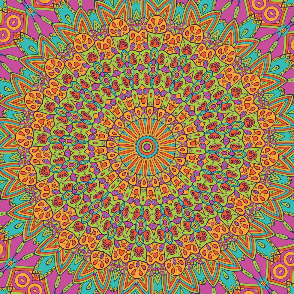 ein bunt Mandala mit ein Muster von Blumen vektor