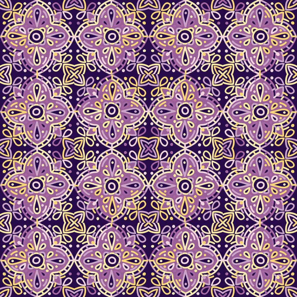 Islam, Arabisch, indisch, Ottomane Motive Mosaik Fliese. dekorativ Ornament Elemente nahtlos Muster. vektor