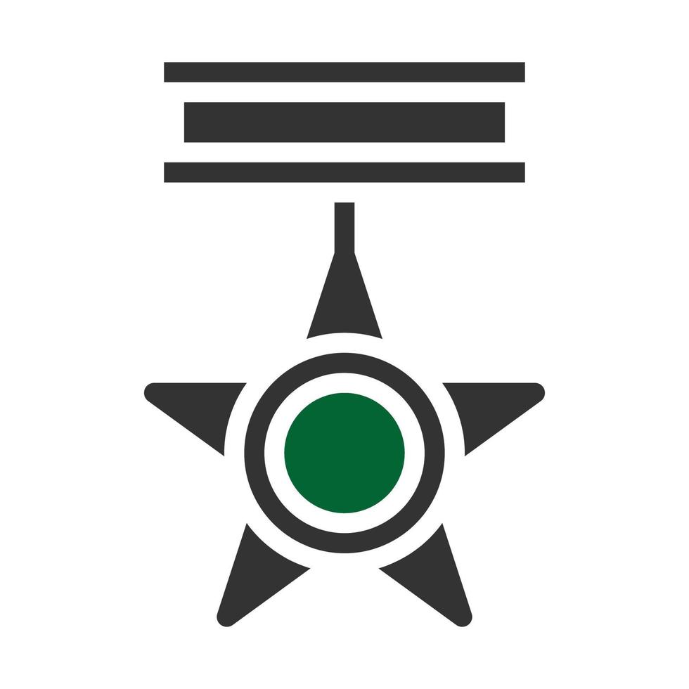 medalj ikon fast stil grå grön Färg militär illustration vektor armén element och symbol perfekt.