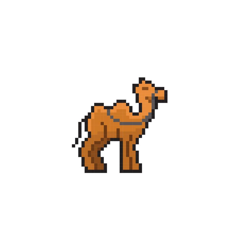 en kamel i pixel konst stil vektor