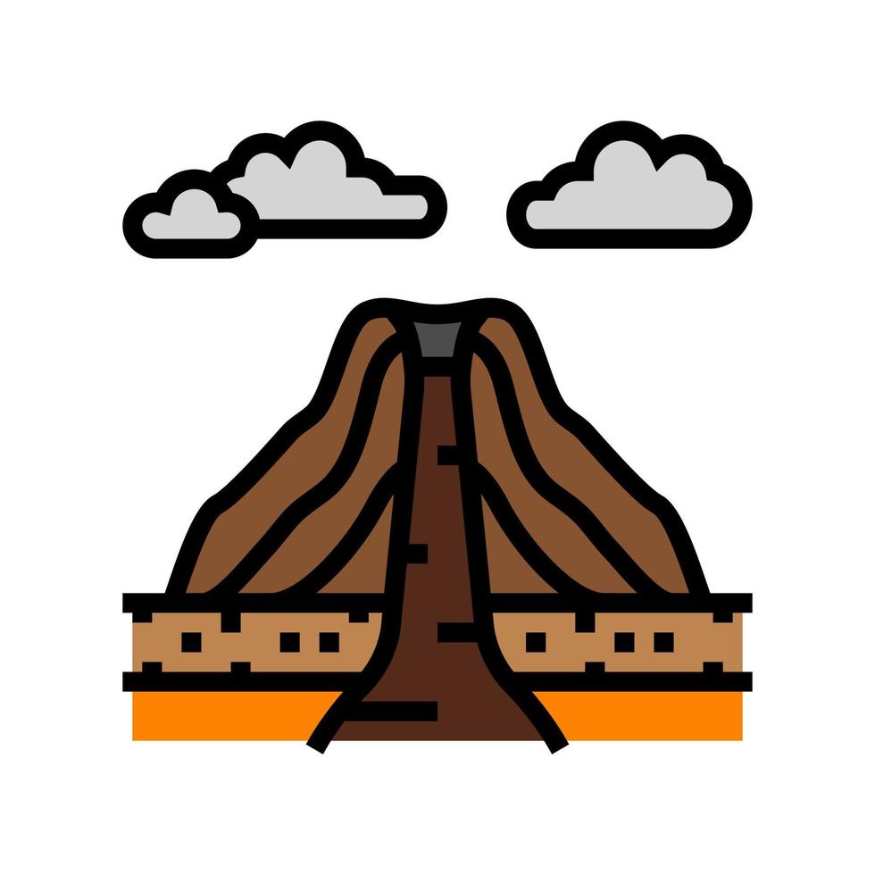 sovande vulkan lava Färg ikon vektor illustration