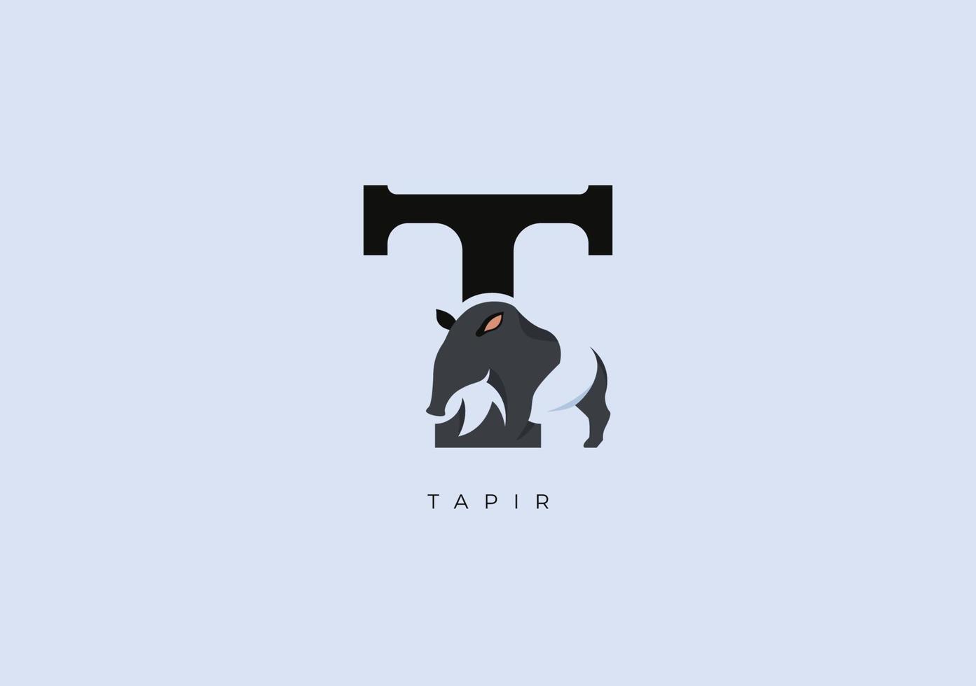 Tapir t Monogramm, Vektor Logo