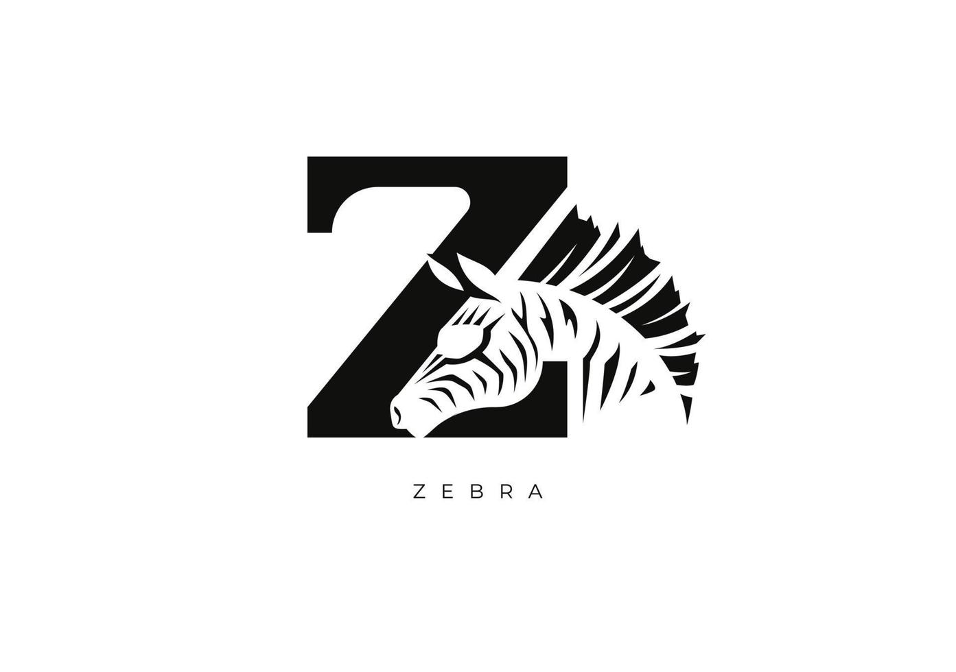 zebra z monogram, vektor logotyp