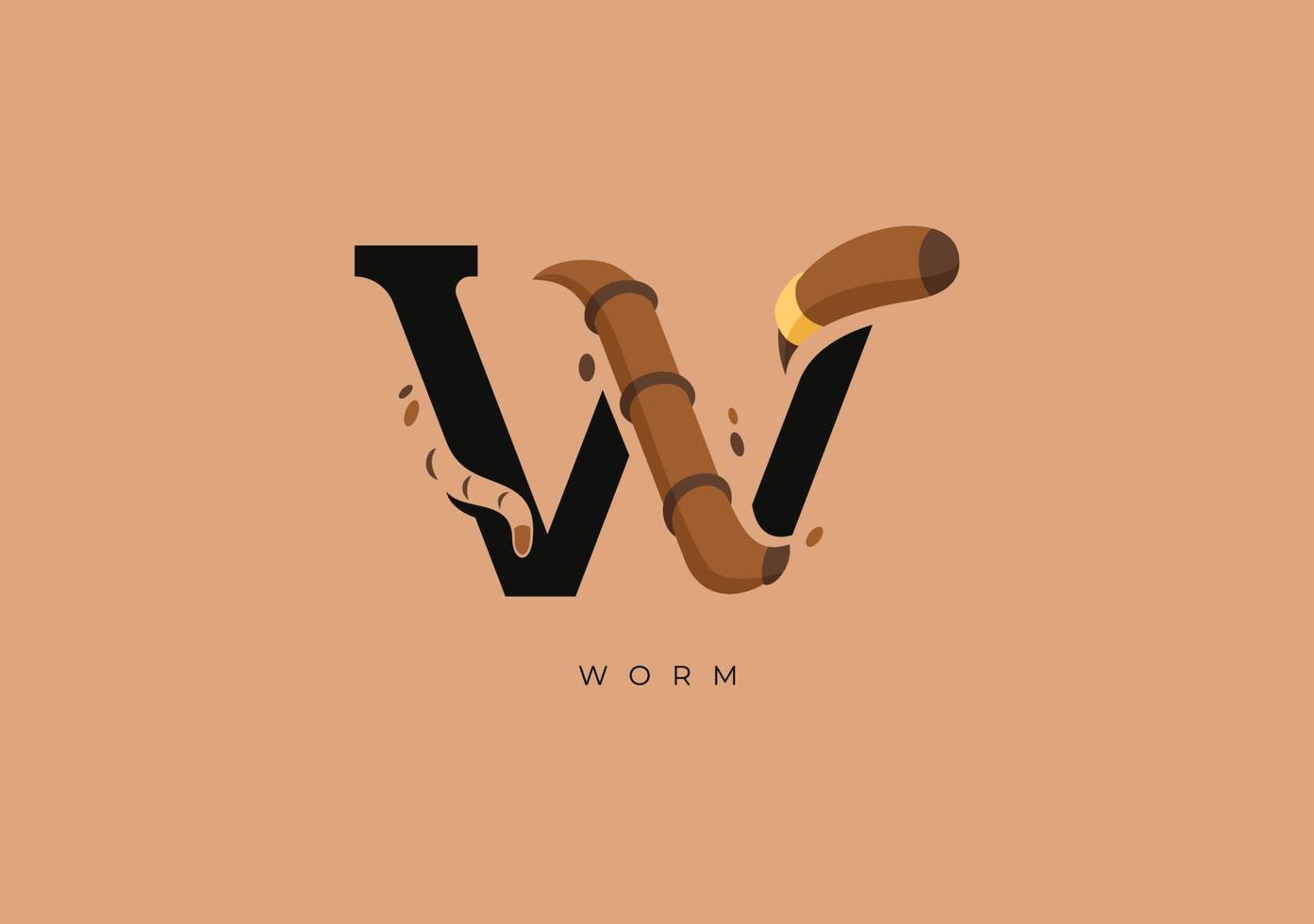 Wurm w Monogramm, Vektor Logo